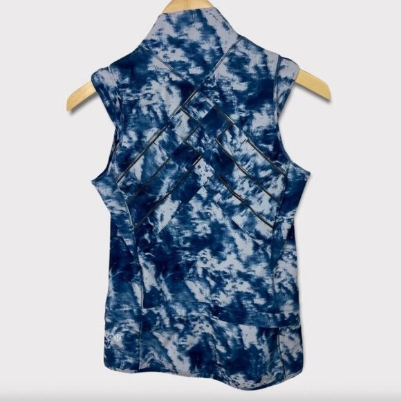 Lululemon Light Speed Running Vest Blue Tie Dye Size 2 Stretch Jacket Run Coat - Picture 4 of 11